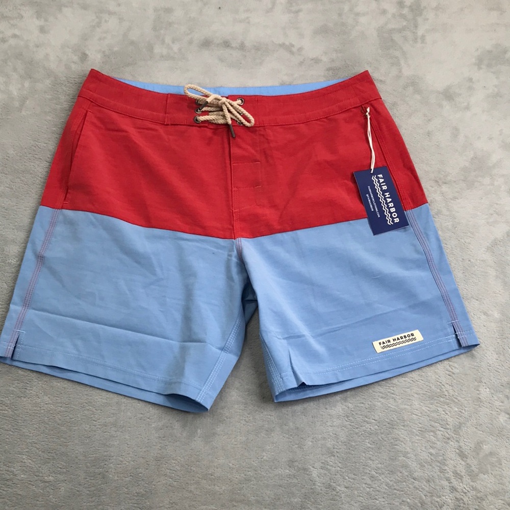 Fair Harbor Men's Color Block Boardshorts Size 33 New